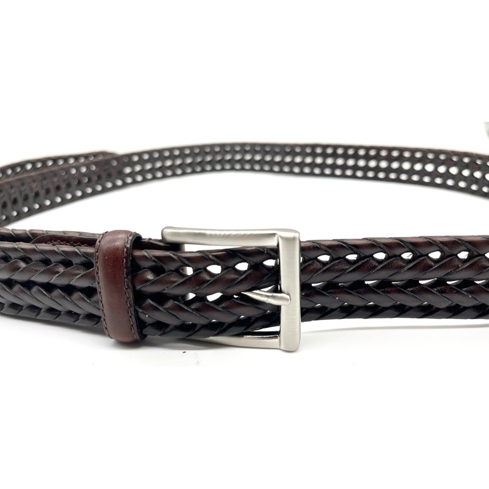 Roundtree & Yorke Braided Double Keeper Leather Belt 115 / 46